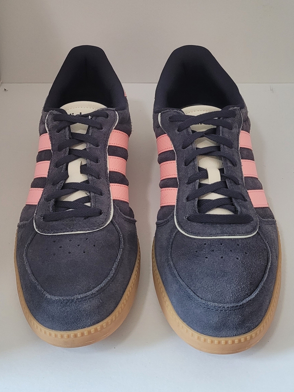 Adidas Breaknet Sleek Suede Sneakers Navy with Pink Size 11